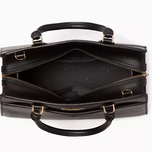 KATE SPADE Madison Saffiano Leather Medium Satchel BLACK COLOR - Picture 4 of 16